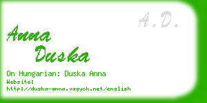 anna duska business card